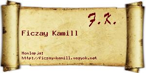Ficzay Kamill névjegykártya
